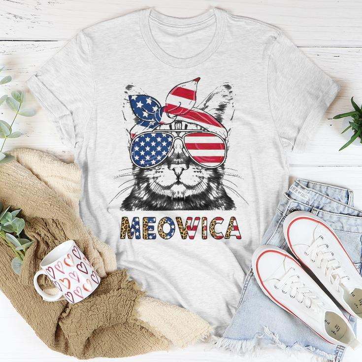 Meowica 4Th Of July Cat American Flag Patriotic Cat Lovers Unisex T-Shirt Unique Gifts