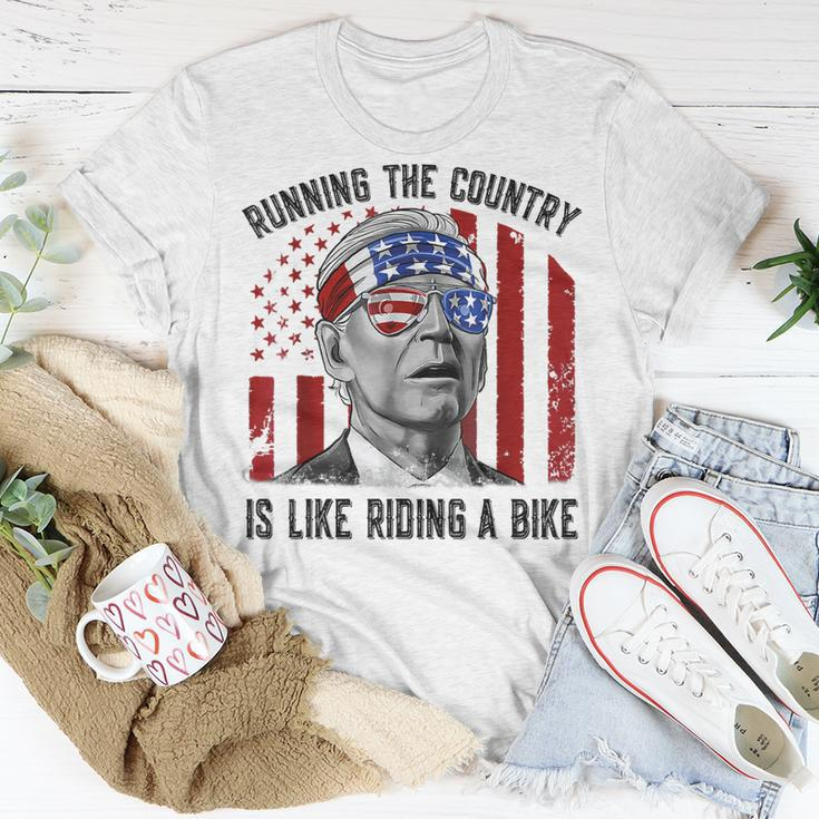 Merry 4Th Of July Joe Biden Falling Off His Bicycle Funny Unisex T-Shirt Funny Gifts