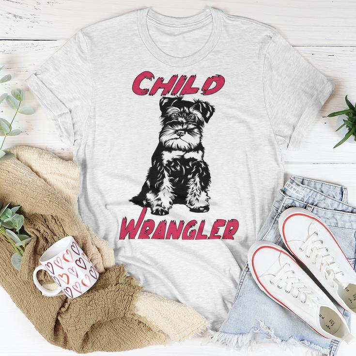 Miniature Schnauzer At Home Child Wrangler Multi Tasking Dog Unisex T-Shirt Funny Gifts