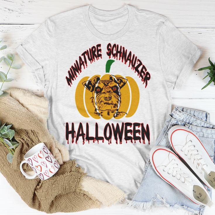 Miniature Schnauzer Halloween On All Hallows Night Unisex T-Shirt Funny Gifts