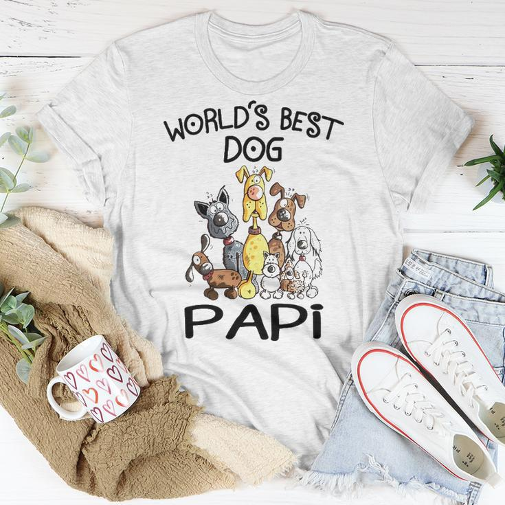 Papi Grandpa Worlds Best Dog Papi T-Shirt Funny Gifts