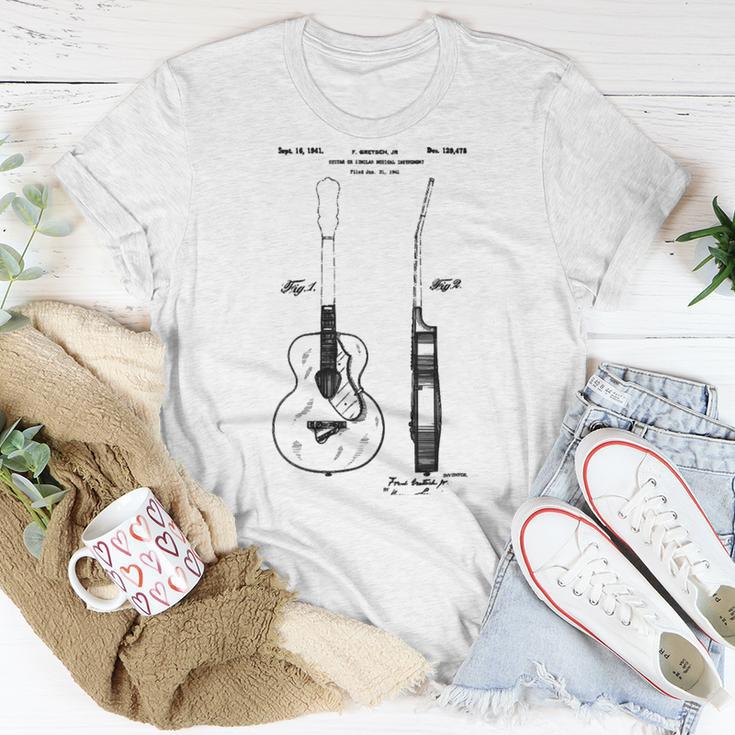 Patent Drawing Old Acoustic Guitar Unisex T-Shirt Funny Gifts