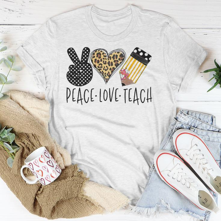 Peace Love Teach Back To School Teacher Gift Unisex T-Shirt Unique Gifts