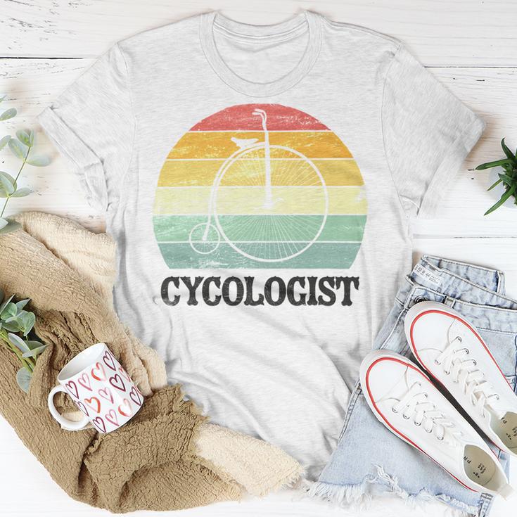 Penny Farthing Cycologist Funny Vintage Biking Cyclogist Cyclist Cycling Road Bike Mtb Unisex T-Shirt Funny Gifts