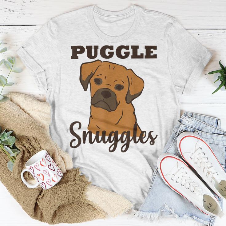 Puggle Dog Snuggles Funny Cute Pug Beagle Mom Dad Unisex T-Shirt Funny Gifts