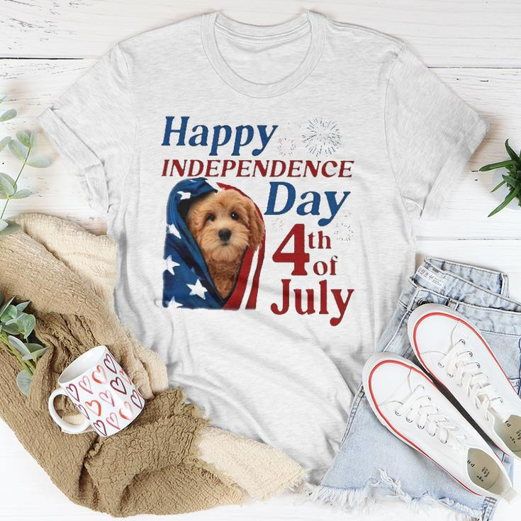 Red Goldendoodle Happy Independence Day 4Th Of July American Flag Unisex T-Shirt Unique Gifts