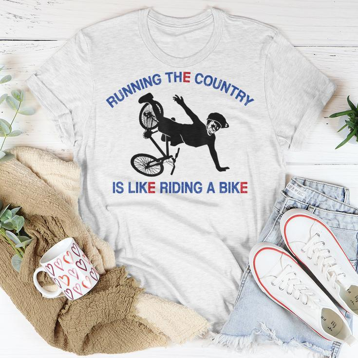 Running The Country Is Like Riding A Bike Funny Ridin Unisex T-Shirt Funny Gifts