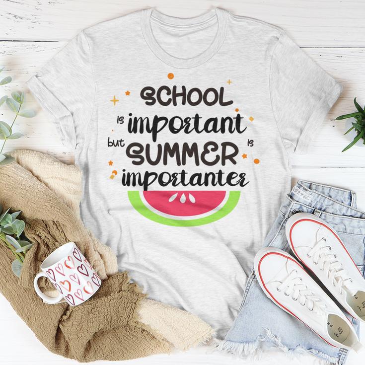 School Is Important But Summer Is Importanter Watermelon Design Unisex T-Shirt Funny Gifts