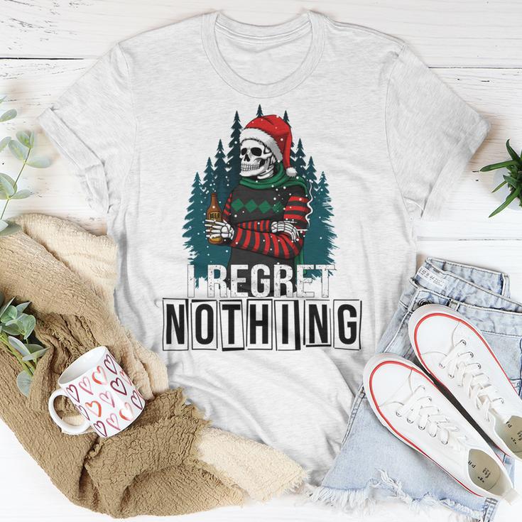 Skeleton Santa I Regret Nothing Christmas Unisex T-Shirt Funny Gifts