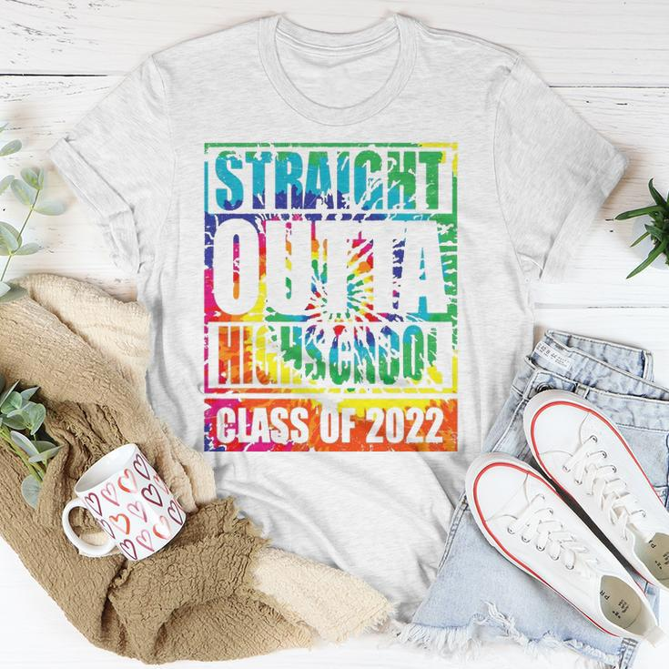 Straight Outta High School Class Of 2022 Graduation Tie Dye Unisex T-Shirt Unique Gifts