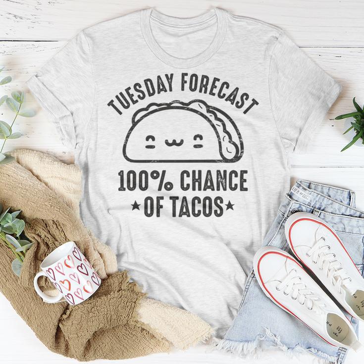 Tasty Taco Tuesday Forecast 100 Chance Of Tacos Unisex T-Shirt Funny Gifts