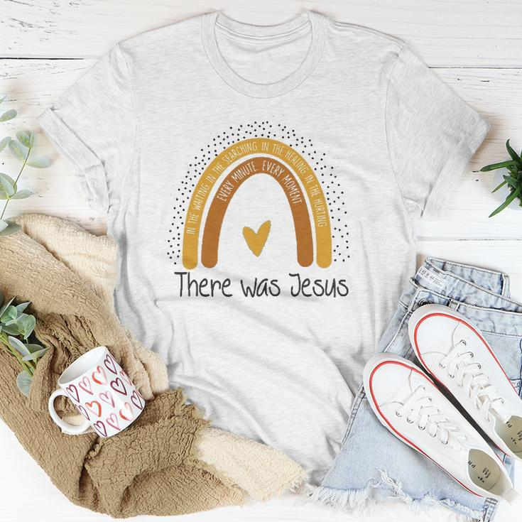 There Was Jesus Polka Dot Boho Rainbow Christian Easter Day Unisex T-Shirt Unique Gifts
