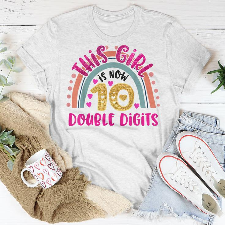 This Girl Is Now 10 Double Digits Birthday Gift 10 Year Old Unisex T-Shirt Funny Gifts