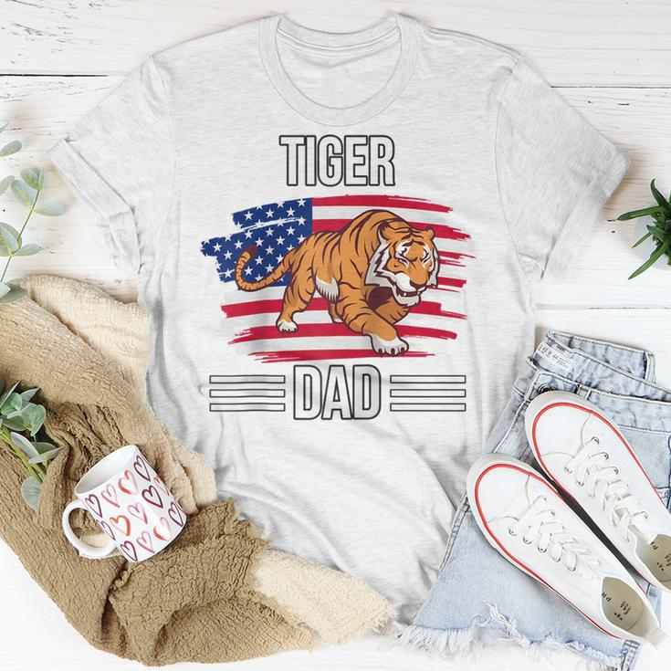 Tiger Us Flag 4Th Of July Fathers Day Tiger Dad Unisex T-Shirt Funny Gifts
