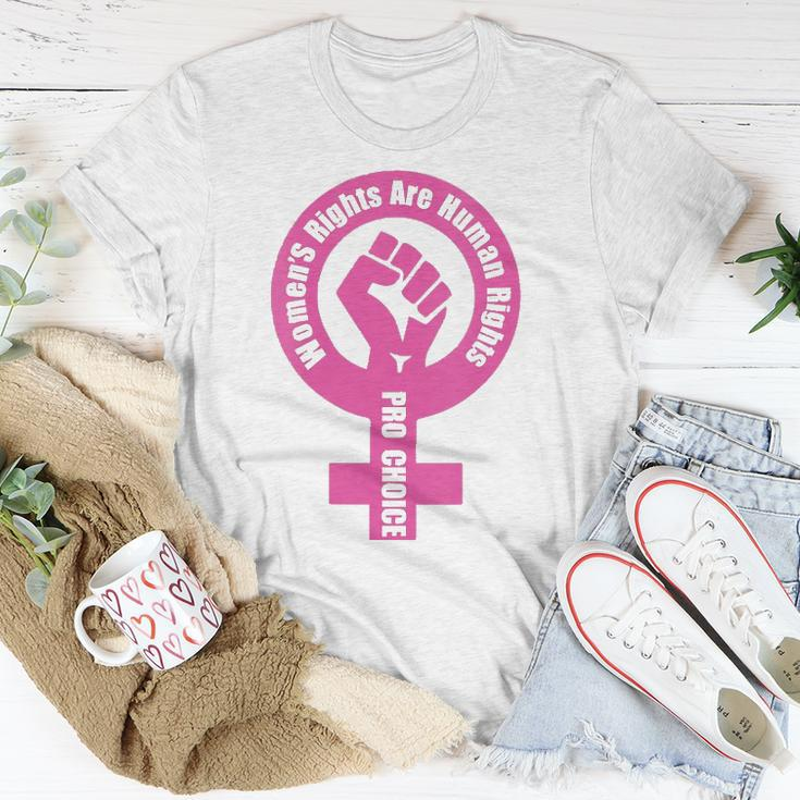 Womens Womens Rights Are Human Rights Pro Choice Unisex T-Shirt Unique Gifts
