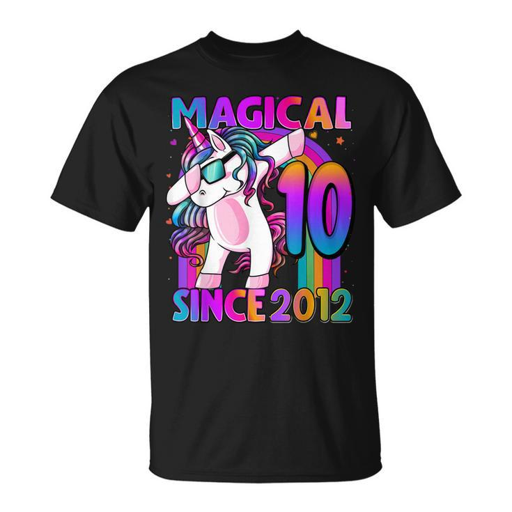 10 Year Old Unicorn Dabbing 10Th Birthday Girl Unicorn Party V2 Unisex T-Shirt