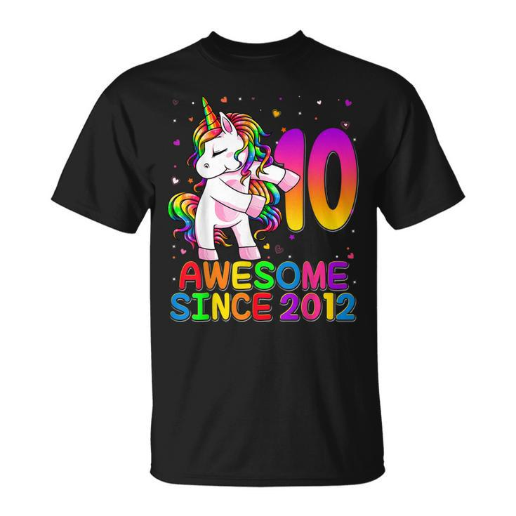 10 Year Old Unicorn Flossing 10Th Birthday Girl Unicorn  Unisex T-Shirt