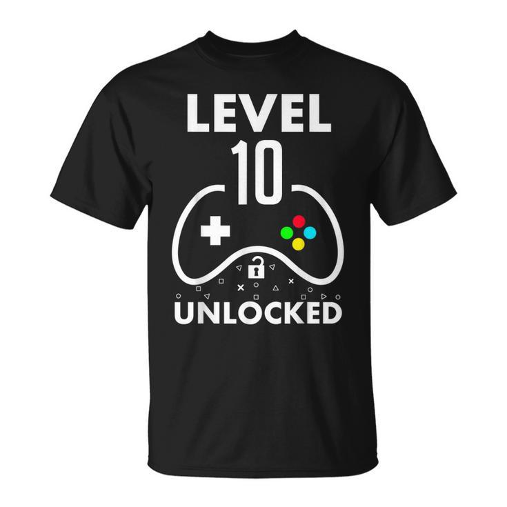 10Th Birthday  Level 10 Unlocked Video Gamer Birthday  Unisex T-Shirt