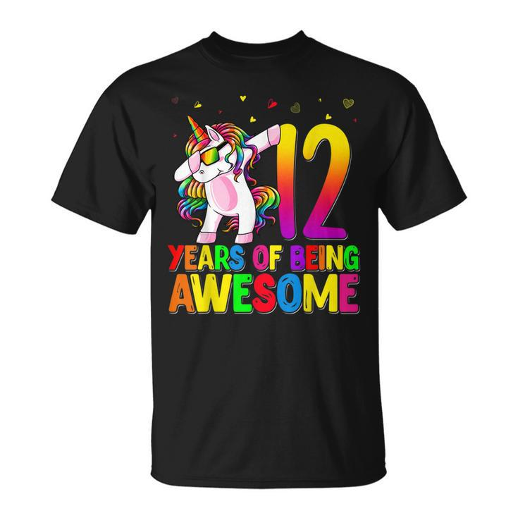 12 Years Old Birthday Unicorn Dabbing 12Th Birthday Unicorn  Unisex T-Shirt