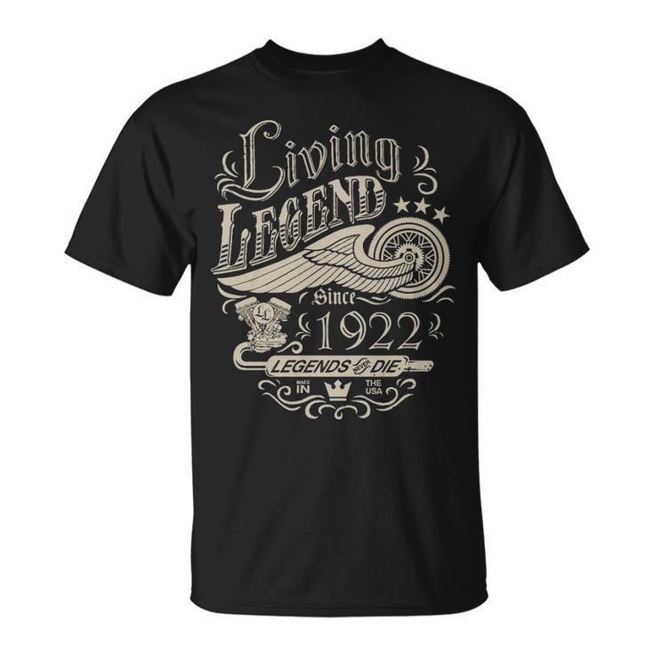 1922 Birthday Living Legend Since 1922 T-Shirt
