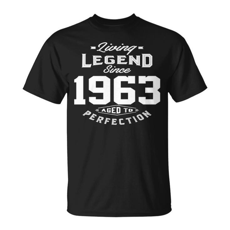 1963 Birthday Living Legend Since 1963 Aged To Perfection T-Shirt