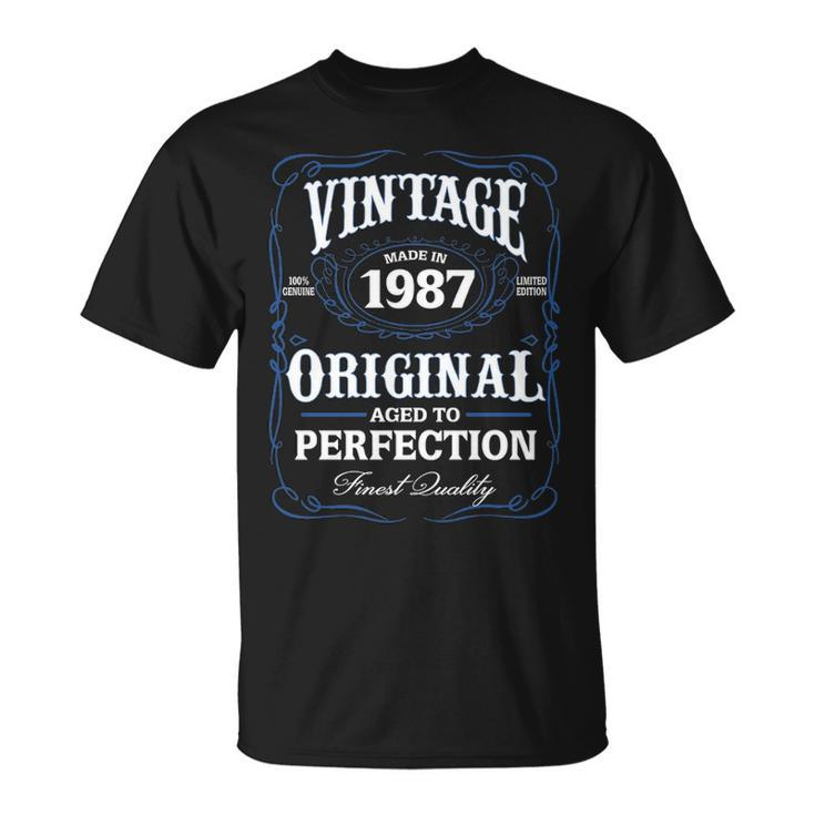 1987 Birthday 1987 Vintage Aged To Perfection T-Shirt
