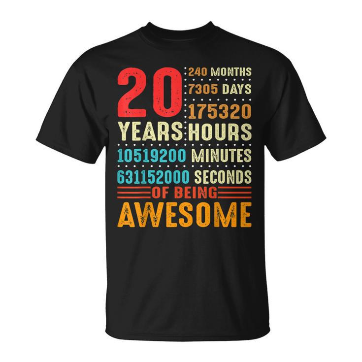 20 Years Old 20Th Birthday Vintage 240 Months For Boy Girl  Unisex T-Shirt