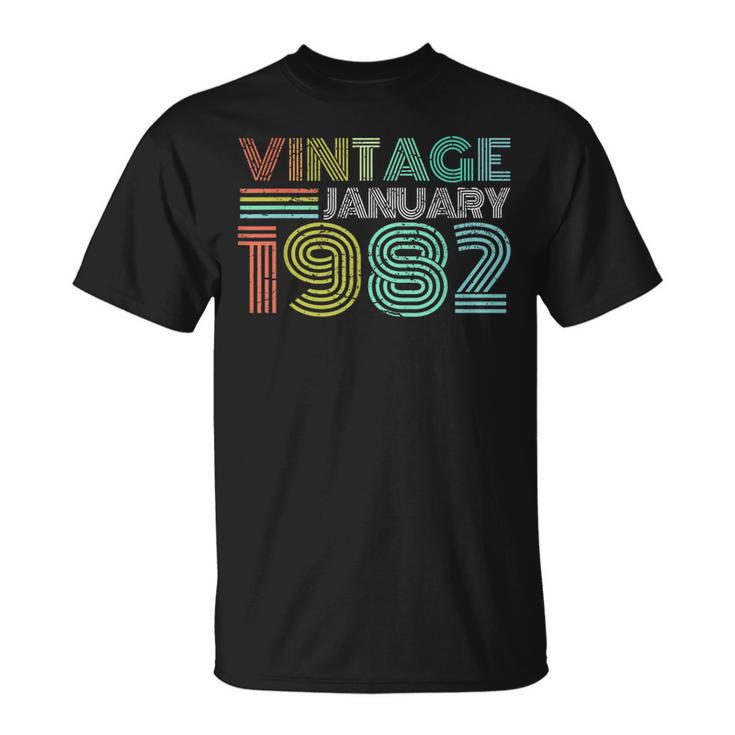40Th Birthday Vintage January 1982 Forty Years Old  Unisex T-Shirt