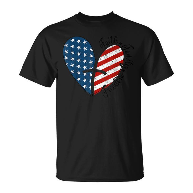 4Th Of July Faith Family Freedom American Flag Patriotic  Unisex T-Shirt