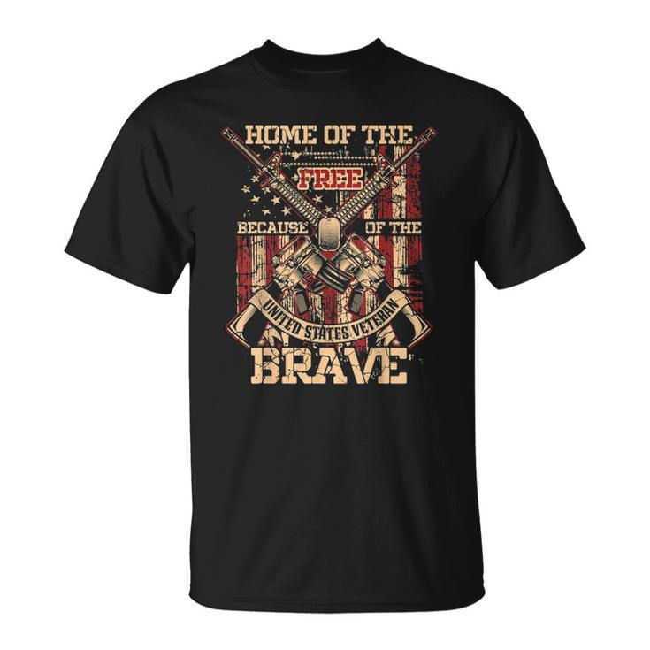 4Th Of July Military Home Of The Free Because Of The Brave Unisex T-Shirt