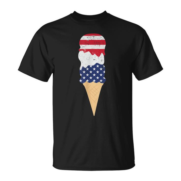 4Th Of July Patriotic Ice Cream  For Independence Day Unisex T-Shirt