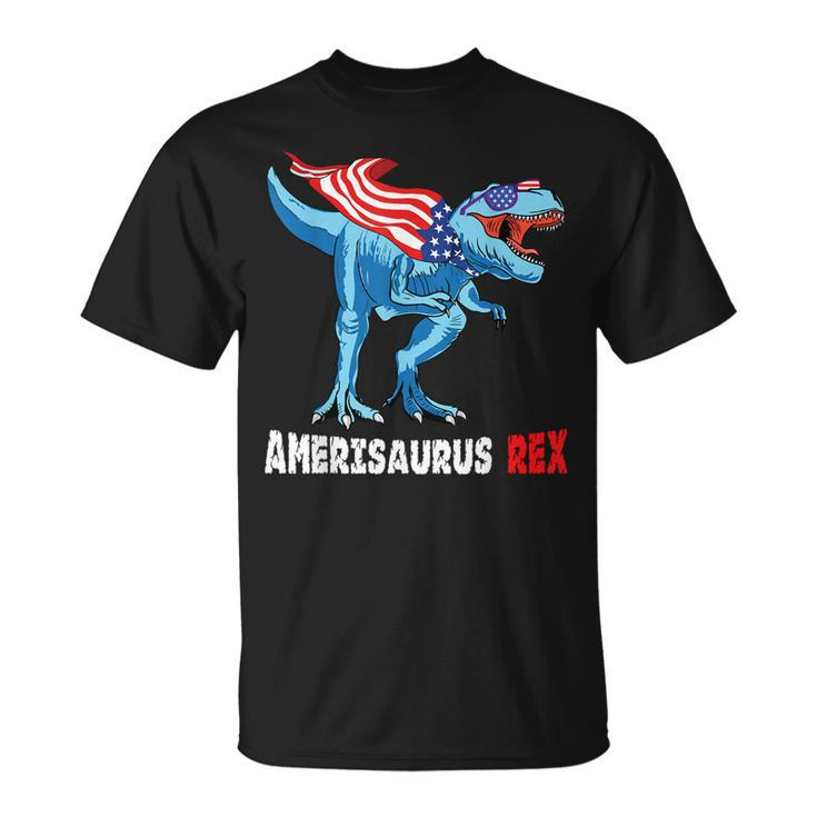 4Th Of July T Rex Dinosaur Amerisaurus Rex Boys Kids Men  Unisex T-Shirt