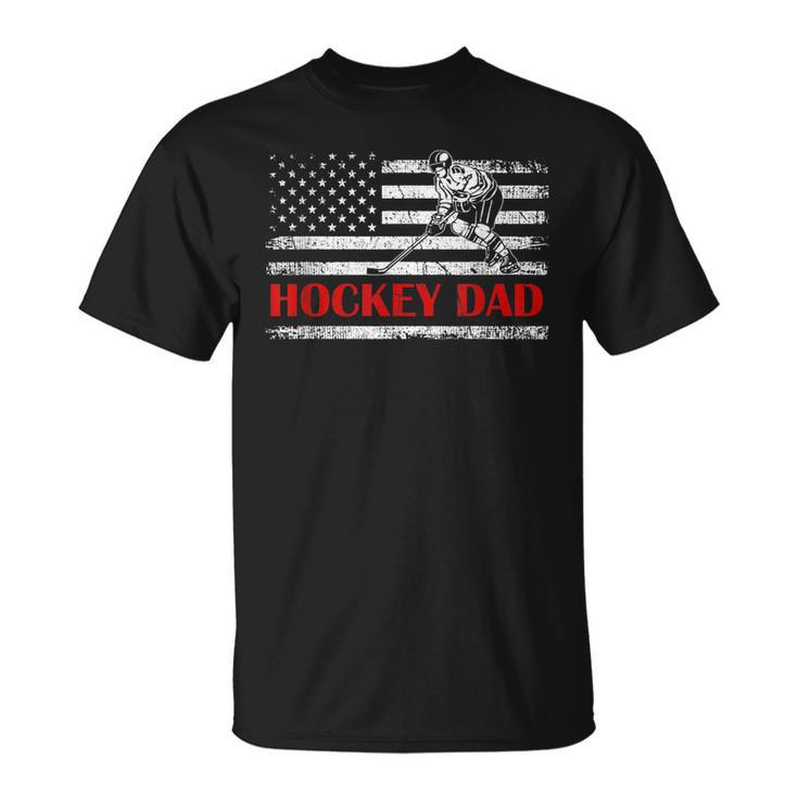 4Th Of July Us Flag Hockey Dad Gift For Fathers Day  Unisex T-Shirt