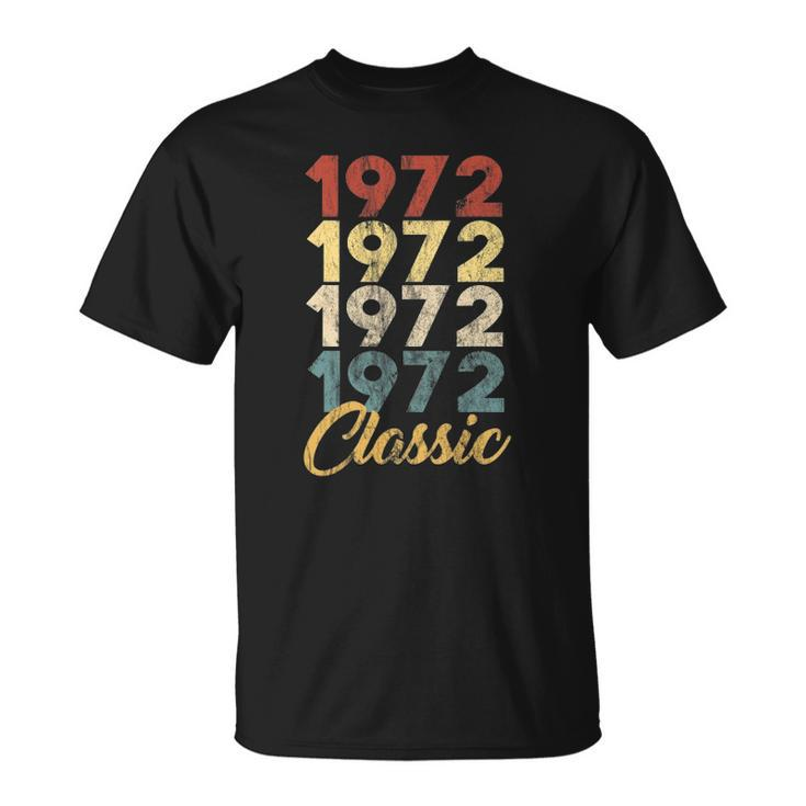 50Th Birthday Born In 1972 Vintage 50 Retro Bday Gift Unisex T-Shirt