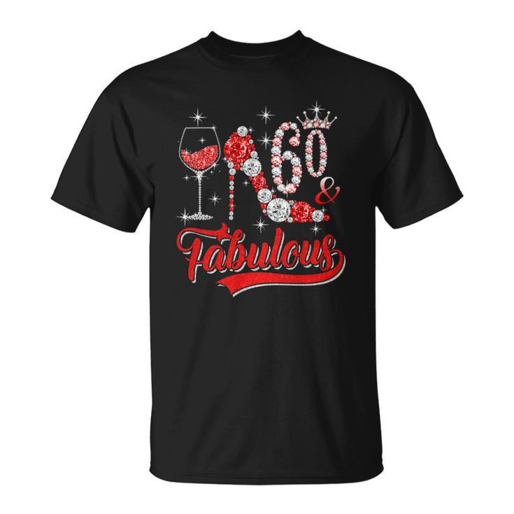 60 And Fabulous 60 Years Old Birthday Diamond Crown Shoes Unisex T-Shirt