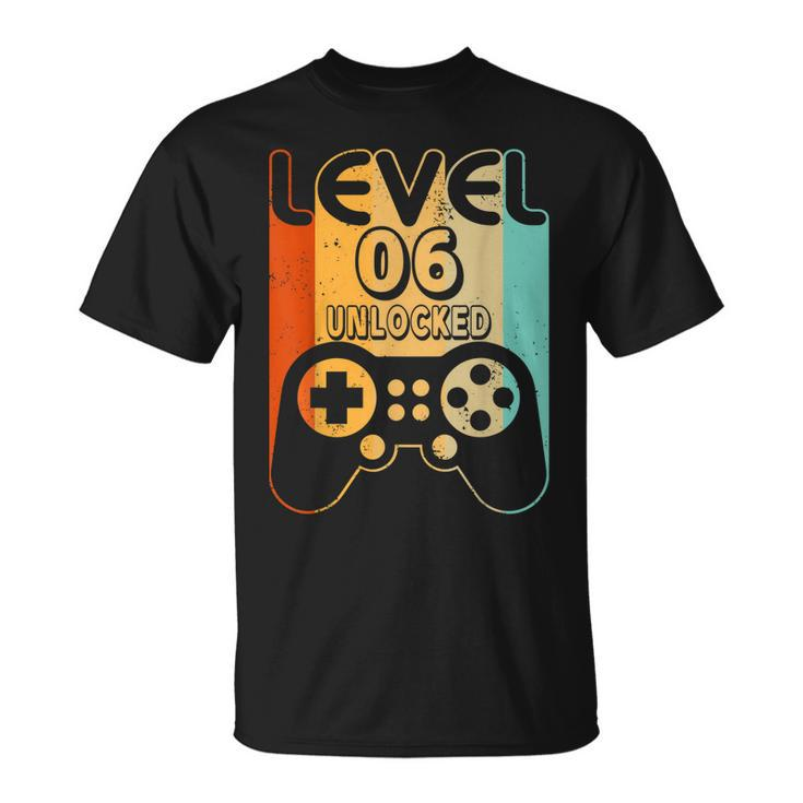6Th Birthday  Boys Level 6 Unlocked  Unisex T-Shirt