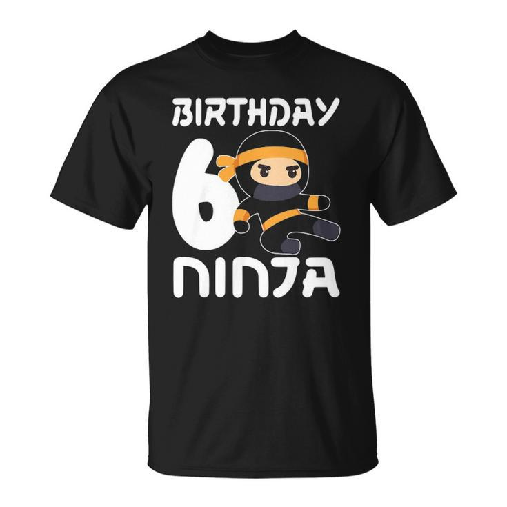 6Th Birthday Ninja Six 6 Years Old Boy Unisex T-Shirt