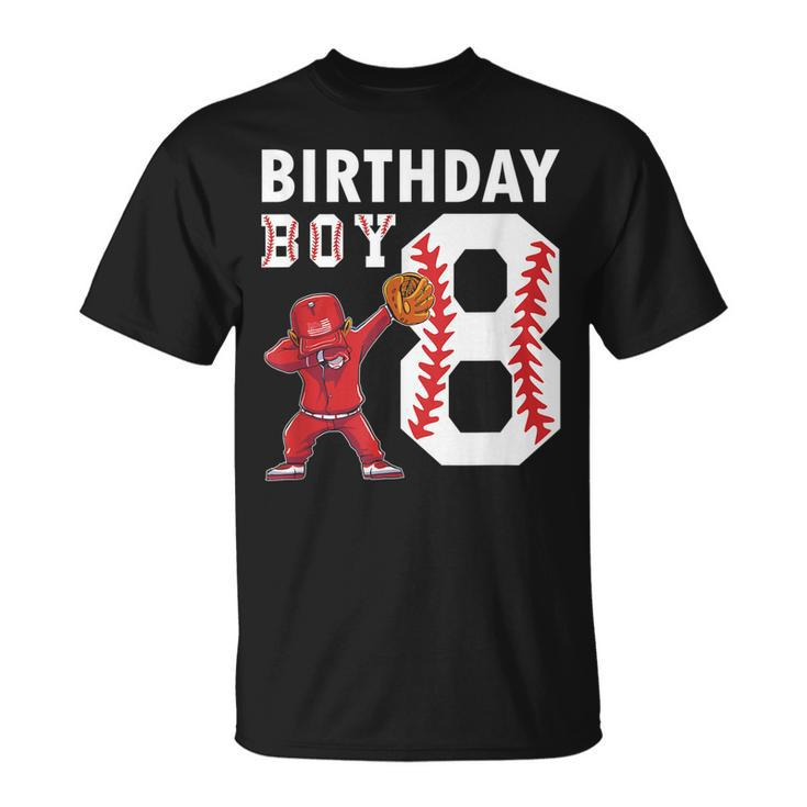 8 Years Old Boy Baseball Player 8Th Birthday Kids  Unisex T-Shirt
