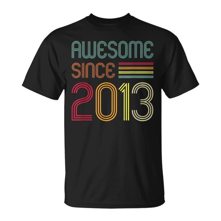 9 Year Old Gifts Awesome Since 2013 9Th Birthday Retro  Unisex T-Shirt