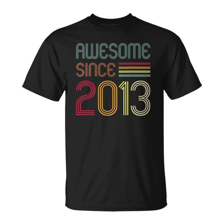 9 Years Old Gifts Awesome Since 2013 9Th Birthday Retro Unisex T-Shirt