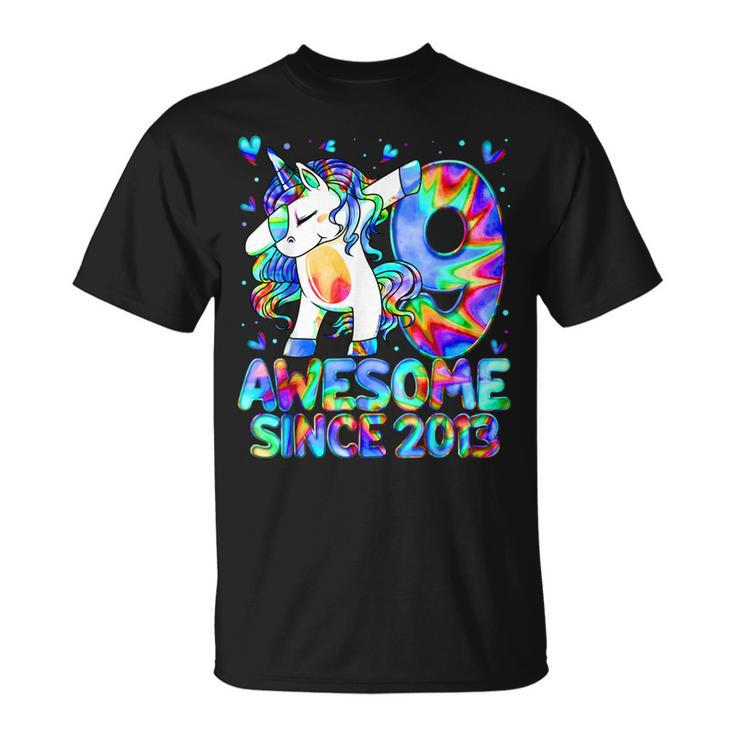 9Th Birthday Colorful Tie Dye 9 Year Old Unicorn Girls Gifts  V2 Unisex T-Shirt