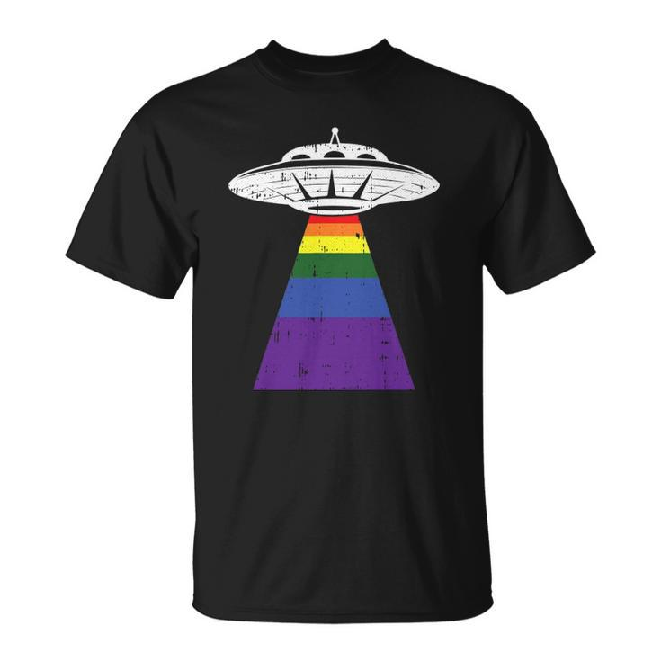 Alien Abduction Gay Pride Lgbtq Gaylien Ufo Proud Ally Unisex T-Shirt