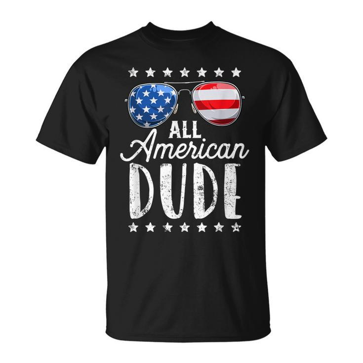 All American Dude 4Th Of July Boys Kids Sunglasses Family  Unisex T-Shirt
