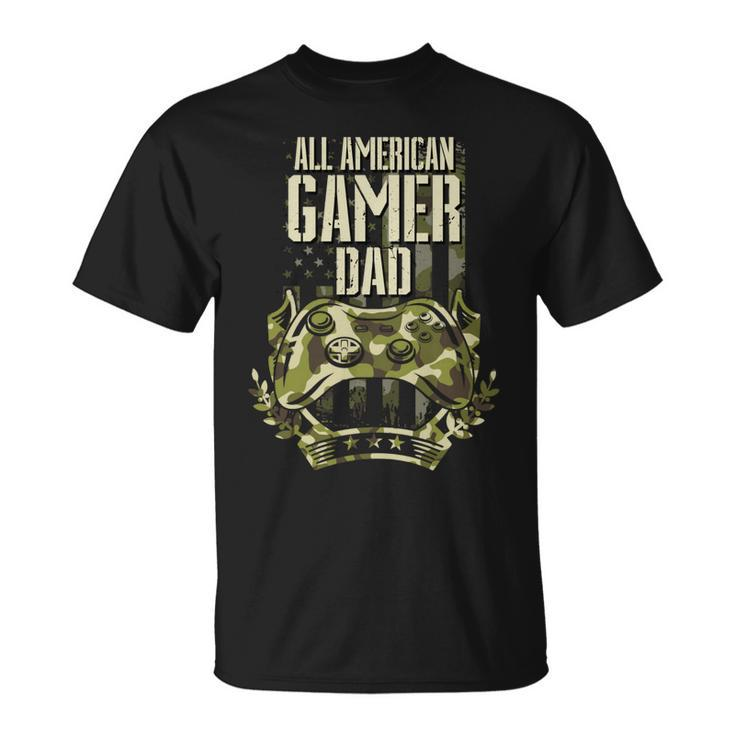 All American Gamer Dad 4Th Of July Independence Day Gaming   Unisex T-Shirt
