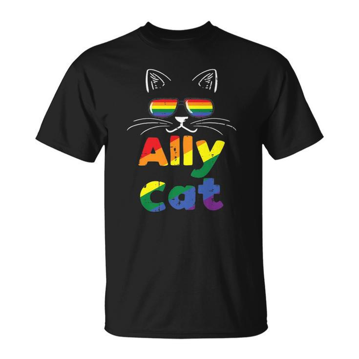 Ally Cat Pride Month Straight Ally Gay Lgbtq Lgbt Women Unisex T-Shirt