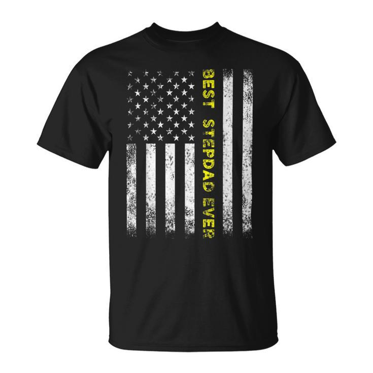 American Flag Best Stepdad Ever Fathers Day Step Dad Daddy Unisex T-Shirt