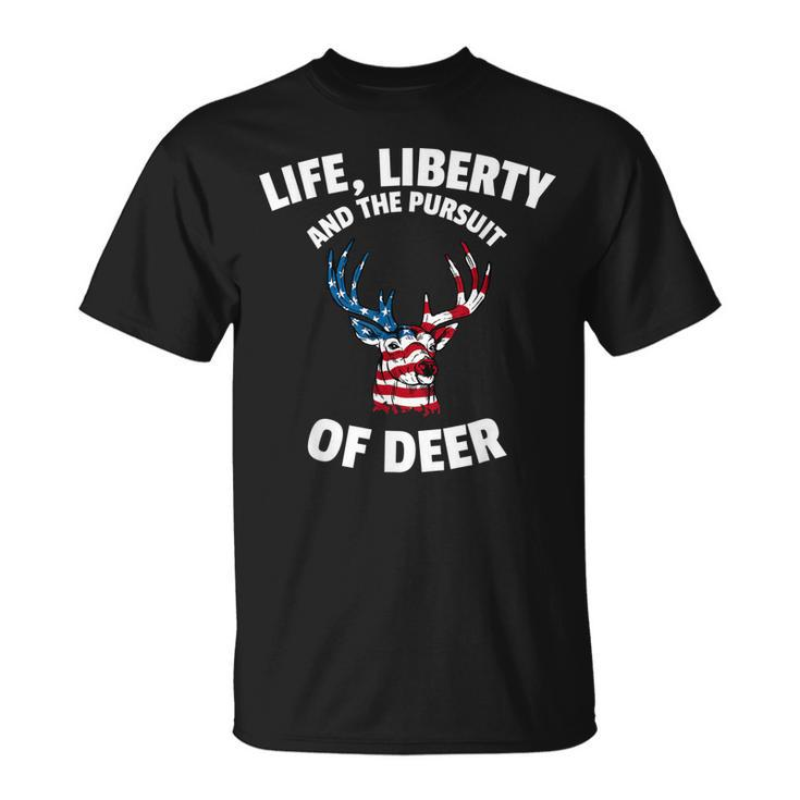 American Flag Deer 4Th Of July - The Pursuit Of Deer  Unisex T-Shirt