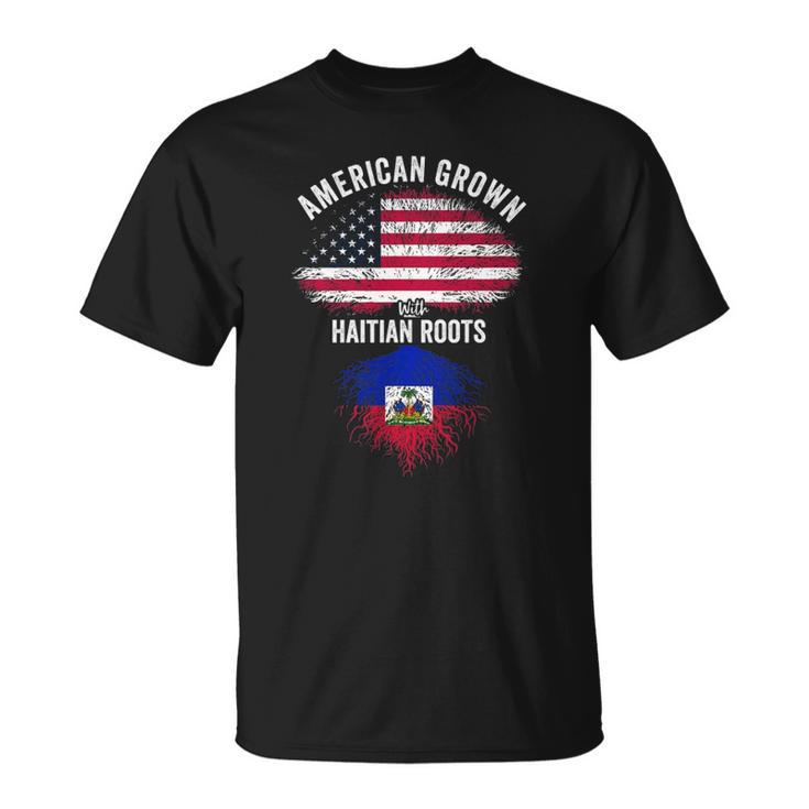 American Grown With Haitian Roots Usa Haiti Flag Unisex T-Shirt