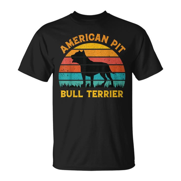 American Pit Bull Terrier Dog Lovers Sunset For Dad Mom Dad T-shirt
