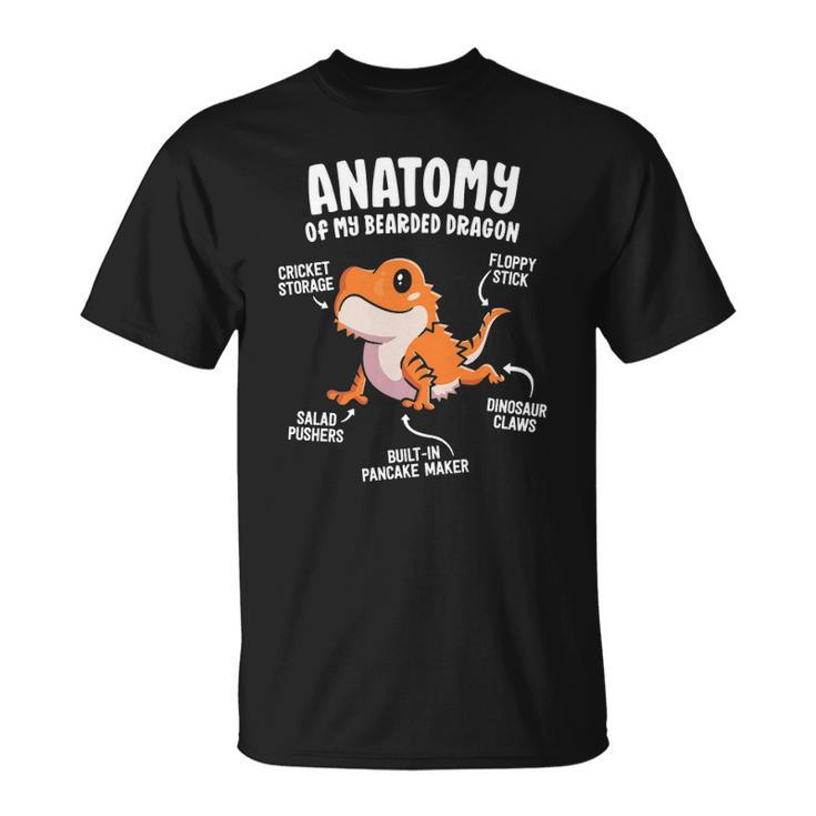 Anatomy Of A Bearded Dragon  Gift For Reptile Lover  Unisex T-Shirt